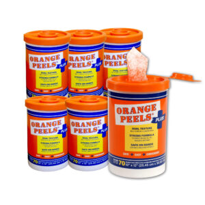 Orange Peels Degreaser Wipes (6 Canisters - 70 Wipes/Canister - 420 Wipes)