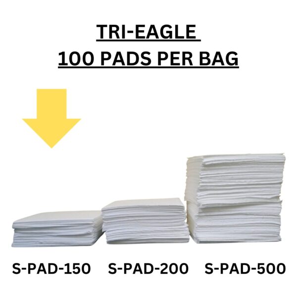 Oil Only Tri-Eagle S150 Sorbent Pads 15"X18" (100/Bag) - Image 2